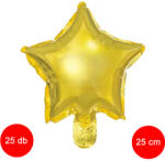 PartyDeco S. r. o Fólia lufi 25 cm, arany, csillag, 25 db/cs