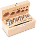 KERN súlykészlet precíziós mérlegekhez 1 g - 500 g fa dobozban, OIML F2 súlyosztály (334-05)