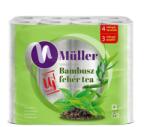 Müller Toalettpapír 4 rétegű kistekercses 100% cellulóz 24 tekercs/csomag Bambusz Müller fehér tea (42604)