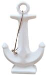  Fehér színű kerámia hajó horgony dekoráció talppal, 20, 5cm