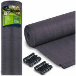 Plonos Árnyékoló és védőháló kerítéshez, 1, 5x25m 110g/m2 + 50 klipsz szürke - Plonos (454200)