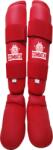  Tibiere cu protecții tibie + laba piciorului CombatX - PU + spumă EVA, pentru karate/taekwondo/MMA Roșu L (AS-92336-05)