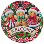  Nyomtatott fa tábla koszorú közép - Mosolygós mézik 14, 8cm - papelito