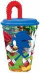 Sega Sonic a sündisznó szívószálas műanyag pohár 430 ml Nr 01