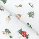 Goldea karácsonyi flanel szövet - tradicionális karácsonyi 240 cm