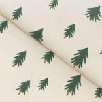 Goldea flanel anyag - fenyőfák natúr alapon 240 cm