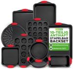 NutriChef Set de Tavi de Copt NutriChef 10 Piese Antiaderente cu Manere din Silicon (NCSBS10S)