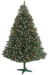Hessa Brad Artificial Molid HollyGold cu Fructe Aurii si Conuri Naturale, Verde cu Varfuri Albe 180 cm (270-180)