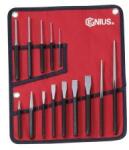 Genius Tools vágó kiütő pontozó készlet, metrikus, 14 darabos (PC-514M)