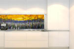 DIMEX ART Фототапет за кухня - дънкова картина с ливадна трева 180 x 60 см