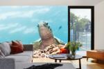 DIMEX ART Самозалепваща се флизелинова фототапета костенурка под вода 375 x 250 см