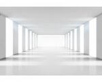 DIMEX ART Самозалепваща се флизелинова фототапета 3d бял коридор 375 x 250 см
