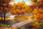 DIMEX ART Флизелинов фототапет картина - есенна гора с река 375 x 250 см