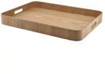 GenWare Szervírozó tálca, fa furnér, barna, magasság: 60 mm, hossz: 550 mm, szélesség: 440 mm