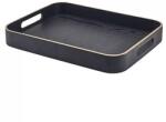 GenWare Szervírozó tálca, fa furnér, fekete, magasság: 45 mm, hossz: 355 mm, szélesség: 280 mm