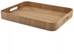 GenWare Szervírozó tálca, fa furnér, barna, magasság: 60 mm, hossz: 500 mm, szélesség: 380 mm