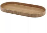 GenWare Tálca, fa furnér, ovális, barna, hossza: 350 mm, szélessége: 165 mm