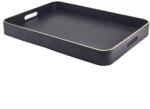 GenWare Szervírozó tálca, fa furnér, fekete, magasság: 60 mm, hossz: 550 mm, szélesség: 440 mm