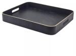 GenWare Szervírozó tálca, fa furnér, fekete, magasság: 60 mm, hossz: 455 mm, szélesség: 460 mm