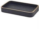 GenWare Tálca, fa furnér, szögletes, fekete, Hossz: 230 mm, Szélesség: 138 mm