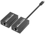PremiumCord Extender USB-C la HDMI prin cablu patch Cat5e/6/6a 4K@60Hz până la 60m