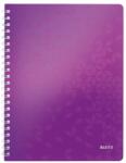 Leitz Spirálfüzet kockás LEITZ Wow A/4 80 lapos lila (46380062)