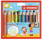 STABILO Színes ceruza STABILO Woody 3in1 hengeres vastag 10 darabos készlet (880/10)