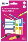 AVERY Etikett AVERY 50 mm x 10 mm tollcímke színes vicces 30 címke/csomag 2 íves (RESMI30S) - vectraline