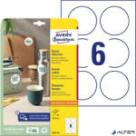 Avery Zweckform Etikett, univerzális, 80 mm, kör, AVERY ZWECKFORM, 60 etikett/csomag