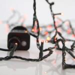 EUROLAMP Fényfüzér Kül- és Beltéri 240 Led Piros 8 Funkciós Memóriás Ip44 Zöld Kábel (600-11533)