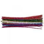 Junior Kreatív zseníliaszál vegyes csillámos, 30 cm, 30 db/csomag, 6 mm (137482) (137482)