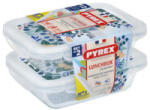 Pyrex 913S678/7643 Ételtároló doboz szett, téglalap alakú, 0, 8 l, 2 db Ételtároló doboz szett - ételtároló anyaga üveg