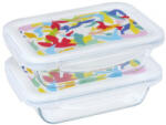Pyrex 913S677/7643 Ételtároló doboz szett, téglalap alakú, 0, 8 l, 2 db Ételtároló doboz szett - ételtároló anyaga üveg