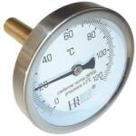BRH kazán, hőmérő Ø63mm fémházas, merülőhüvellyel 1/2", 50mm-es, 0-120°C, BRH-630 (BRH-630)