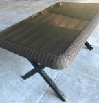  Bamoo üveglapos asztal 90x150cm, antracit (BT9)