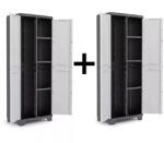 Keter 2db Kétajtós Linear osztott, zárható műanyag szekrény AKCIÓS