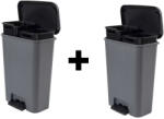 Keter 2db Duo pedálos szemetes 50L 23+23L, fekete-szürke AKCIÓS