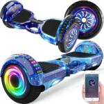 Retoo elektromos Hoverboard LED fénnyel, Bluetooth hangszóróval 13 km/h- Kék (E031-1)