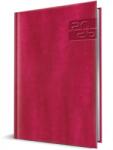 Herlitz Agenda Herlitz datata 2026, A5, 352 pagini, coperta din piele sintetica, Premium Deluxe Narni, culoare fucsia, margini folio argintiu HZ9498120