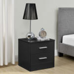 PremiumXL en. casa Éjjeli szekrény irodai fiókos szekrény komód 38 x 34 x 37 cm fekete 2 fiók