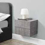 PremiumXL Fiókos Faliszekrény Éjjeli Szekrény 2 Fiókkal 40x29x30 cm Falra Szerelhető Beton-Hatású