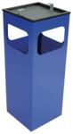  Cos de gunoi cu scrumiera integrata, model Kuba, 29 l, 250 x 250 x 655 mm, albastru (4260058015722) - bricolaj-mag Cos de gunoi