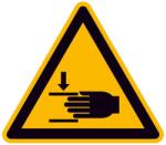  Semn de avertizare privind ranirea mainii, triunghiular, muchia 50 mm, folie autoadeziva, 10 buc, SAFETY MARKING (4044589034588)
