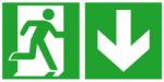  Semn de evacuare, iesire de urgenta dreapta in jos, 400 x 200 mm, autoadeziv, SAFETY MARKING (4044589113573)