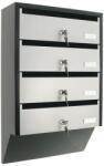 Rottner Modul cutii postale Depot 4, pentru 4 apartamente, 600 x 385 x 140 mm, deschidere in sus, ROTTNER SECURITY (T06209)