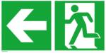  Semn de evacuare, iesire de urgenta pe stanga cu sageata de directie, 400 x 200 mm, autoadeziv, SAFETY MARKING (4044589113726)