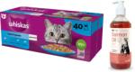 Whiskas WHISKAS Adult tasak 40 x 85 g Fishy Treats - nedves eledel felnőtt macskáknak, zselében (darabokban: lazac, tonhal, tőkehal, fehér hal) + LAB V lazacolaj kutyáknak és macskáknak 500ml