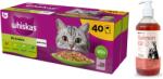 Whiskas WHISKAS Adult tasak 40 x 85 g Vegyes ízek - nedves eledel felnőtt macskáknak, zselében (darabokban: marhahús, csirke, lazac, tonhal) + LAB V lazacolaj kutyáknak és macskáknak 500ml