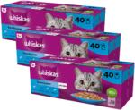 Whiskas WHISKAS Adult tasak 120 x 85 g Fishy Treats - nedves eledel felnőtt macskáknak, zselében (darabokban: lazac, tonhal, tőkehal, fehér hal)