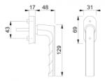 HOPPE Maner fereastra seria Hamburg 0700/UD9020, 7 x 32-42 mm, aluminiu F9, HOPPE (11701335) - bricolaj-mag